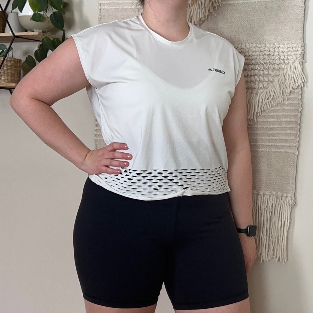 White Adidas Exercise Top